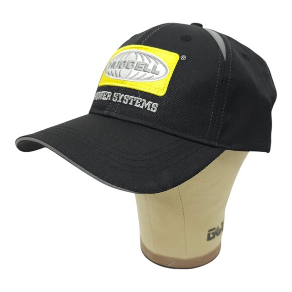 Hubbell Power Systems Strapback Cap Trucker Baseball Embroidered Patch Hat Black - Picture 2 of 13